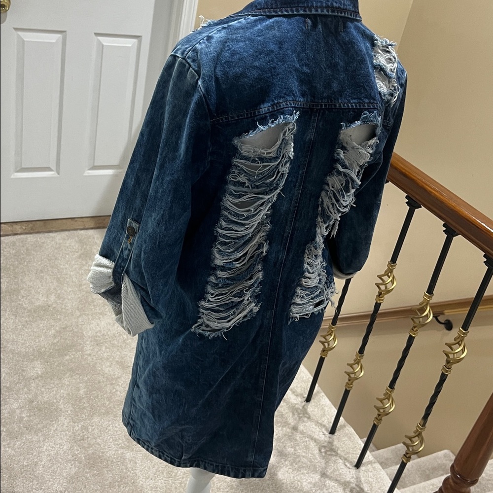 Distressed Denim Jacket - Picture 2 of 8